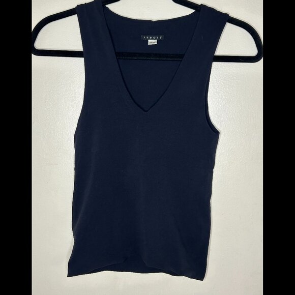 THEORY Black Stretchy V-Neck Tank Top OSFA - Picture 1 of 4